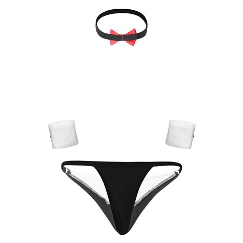 Men Male Stripper Waiter Bow Tie G String Thongs Underwear Lingerie Set Costume Ebay