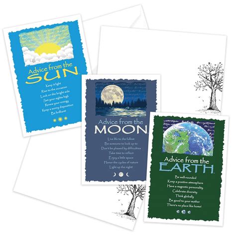 Advice From The Earth Moon And Sun Greeting Cards