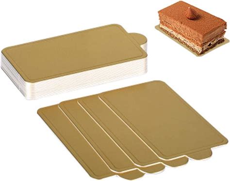 Wysummer 100pcs Mini Cardboard Cake Bases Golden Mousse Cake Boards