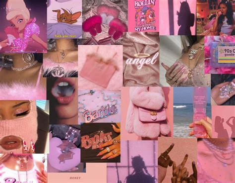 The great collection of pink laptop wallpapers for desktop, laptop and mobiles. Baddie Pink Moodboard 👛🌸🌺 💕🥵 in 2020 | Aesthetic desktop ...