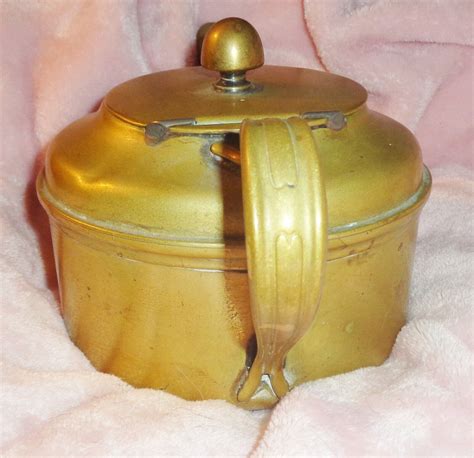 Reed And Barton Brass Teapot Tea Kettle Wwii Era Us Navy Silver Soldered