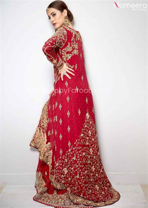 Buy Latest Pakistani Red Dress For Bride With Embroidery Online