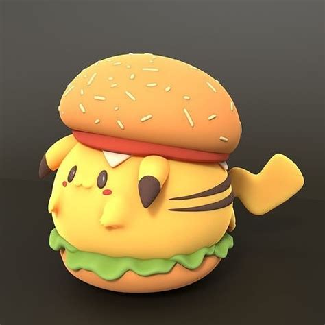 Pikachu Burger 3d Model 3d Printable Cgtrader