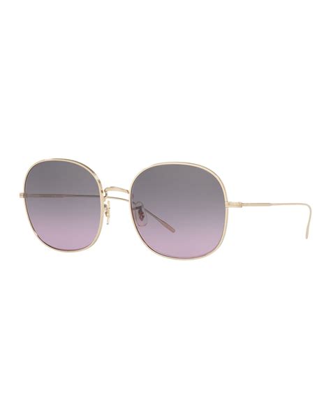 Oliver Peoples Mehrie Metal Square Sunglasses Neiman Marcus