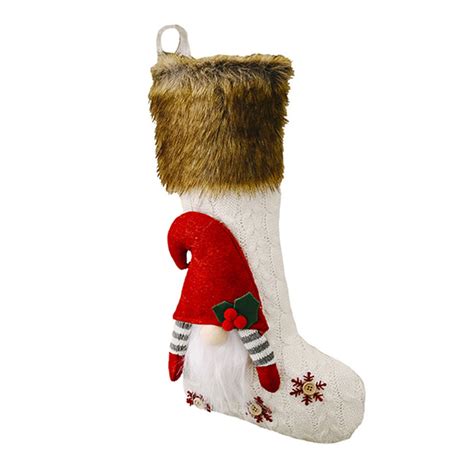 Eyiiye Christmas Stockings Classic Faux Fur Cuff Hanging Stockings 3d