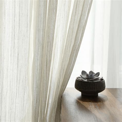 Dreamer Oatmeal Cotton Blended Sheer Voile Curtains