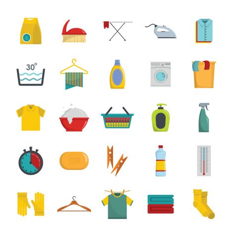 Download laundry images and photos. Laundry service icons set Vector | Premium Download