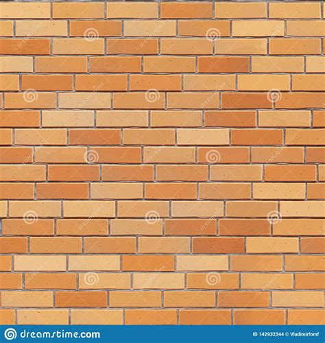 Seamless Yellow Orange Brick Wall Texture Stock Illustration