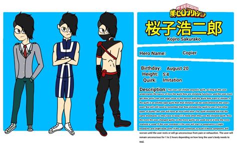 Kojiro Sakurako Hero Wiki Mha Original Characters Amino