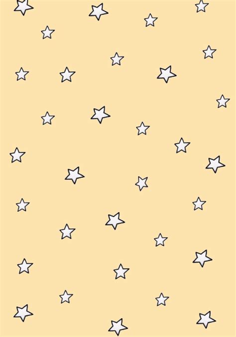 Minimalist Stars Wallpaper With Pastel Yellow Background Stars