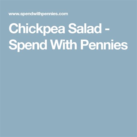 Chickpea Salad Spend With Pennies With Images Chickpea Chickpea