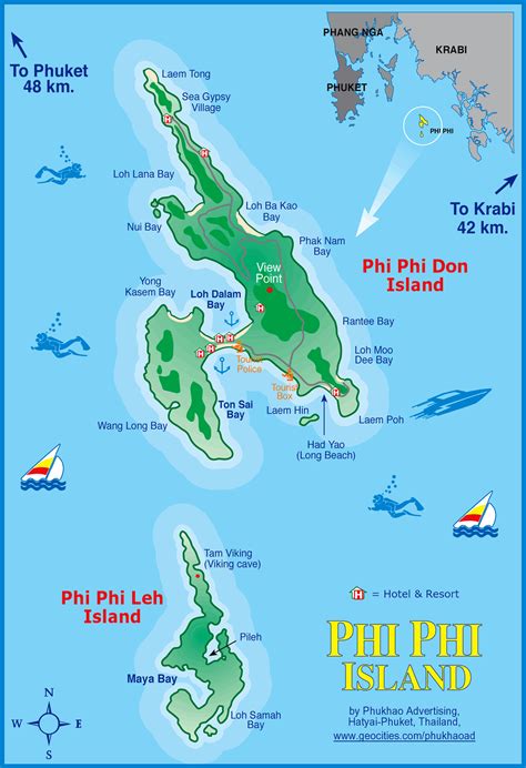 Phi Phi Island Map Phi Phi Island Mappery Thailand Tours