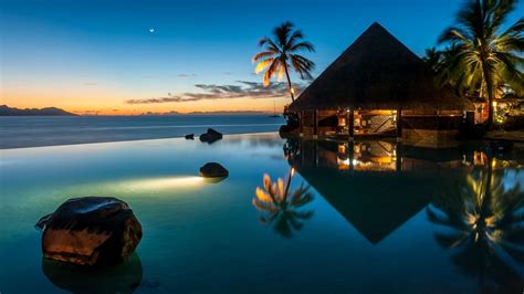 1920x1080 1920x1080 bar beach blue french landscape lights moon nature palm polynesia