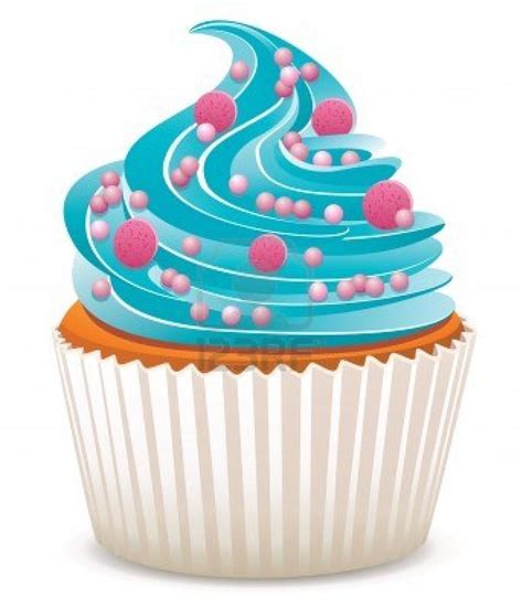 Vector Blue Cupcake With Sprinkles Cupcake Pictures Cupcake Clipart