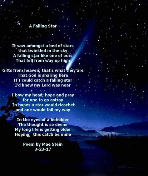 A Falling Star Picture Poems Poems About Stars Poems Meaningful Poems