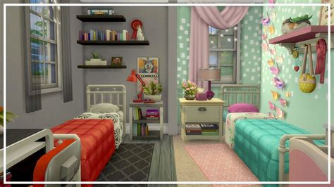 Opposite Twins Bedroom The Sims 4 Room Build Youtube