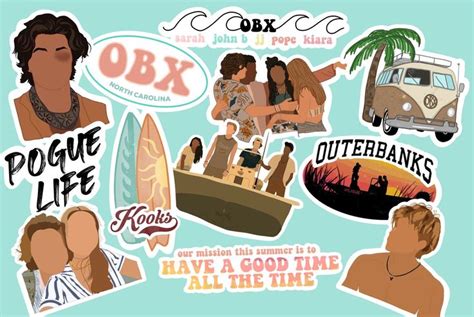 Outer Banks 12 Pc Vinyl Sticker Pack Outer Banks Outer Vinyl Sticker