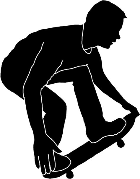 Skateboard Clip Art Silhouette Png Download Full Size Clipart