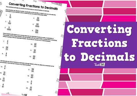Converting Fractions To Decimals Teacher Resources And Classroom