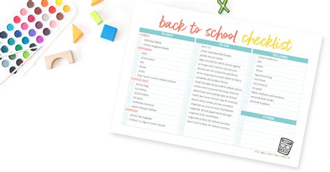 The Essential Back To School Checklist The Organised Housewife