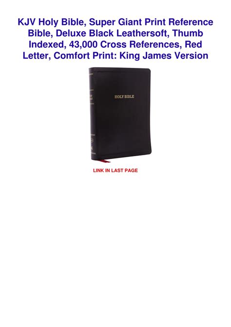 Ppt Pdf Kjv Holy Bible Super Giant Print Reference Bible Deluxe Black Leathersoft