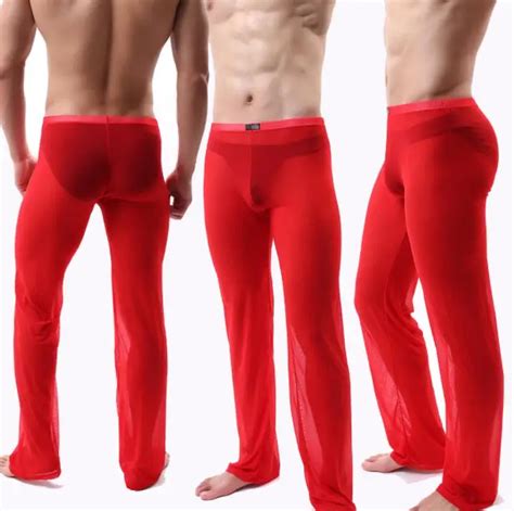 Mens Sexy See Through Solid Knit Sleep Pants Mesh Pajama Pants Buy Men Sexy Pantsmen Sleep