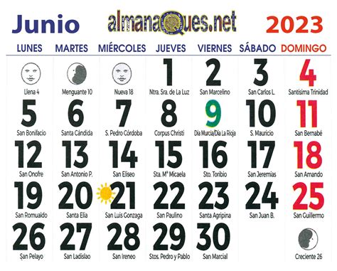 Calendario 2023 Con Santoral Y Lunas Calendario Con Santoral