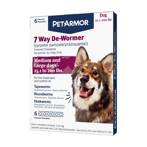 Petarmor® 7 Way De Wormer For Medium And Large Dogs Chewables Dog