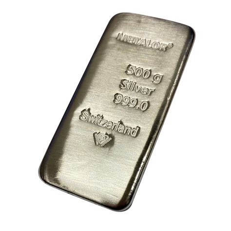 Metalor 500 Gram Cast Silver Bar Gold Bullion Co