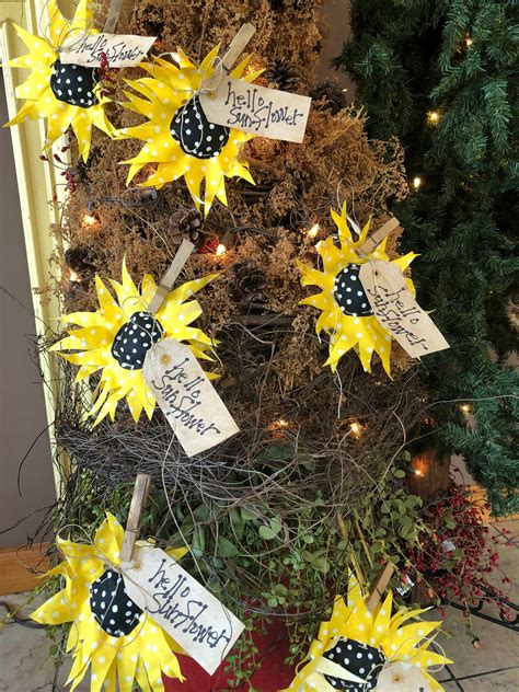 Primitive Sunflower Ornaments Handmade Etsy