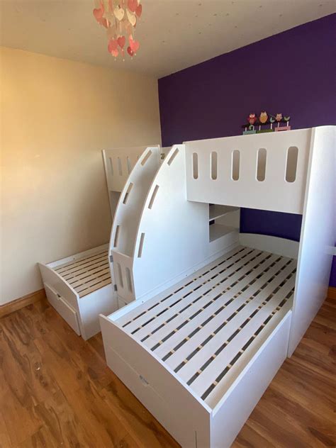 Triple Bunk Bed With Storage Stairs
