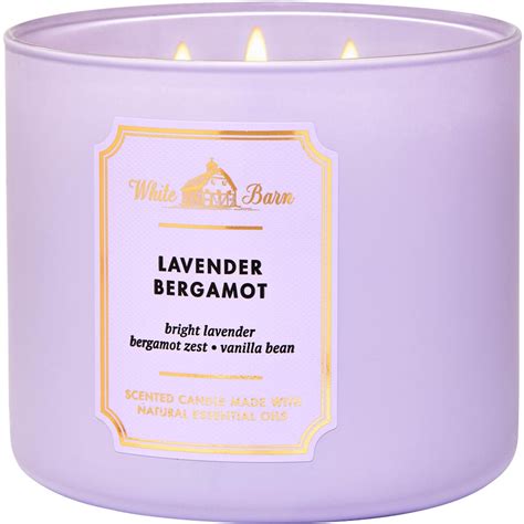 Bath And Body Works White Barn Lavender Bergamot 3 Wick Candle Candles