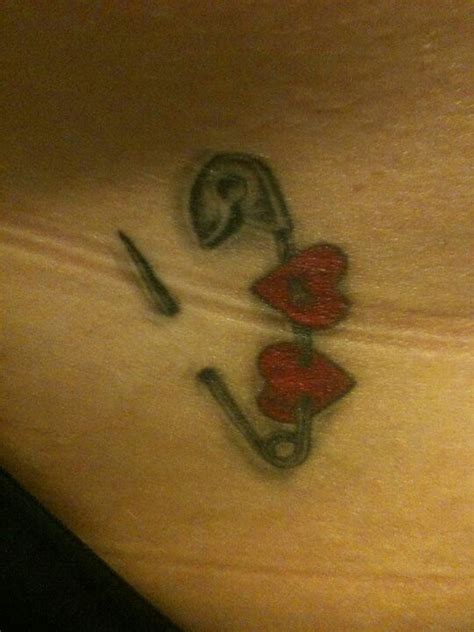 Pin With Hearts Safety Pin Tattoo Tattoos Sister Tattoos