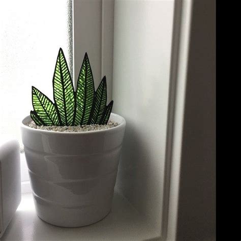 For tropical succulents that require more frequent watering, such as a christmas cactus. Stain Glass Aloe Vera Plant Sun catchers made from ...