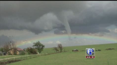 To me, it looks like the rainbow is actually winning against the tornado. VIDEO: Rainbow appears as tornado touches down - 6abc ...