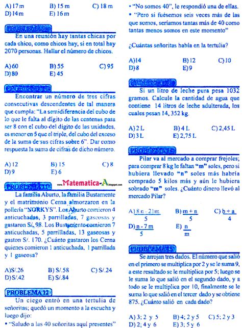 Planteo De Ecuaciones Preguntas Con Respuestas Matematicas Problemas