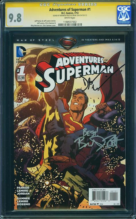 Adventures Of Superman 1 Cgc Ss 98 Signed By Brandon Routh And Dean Ca