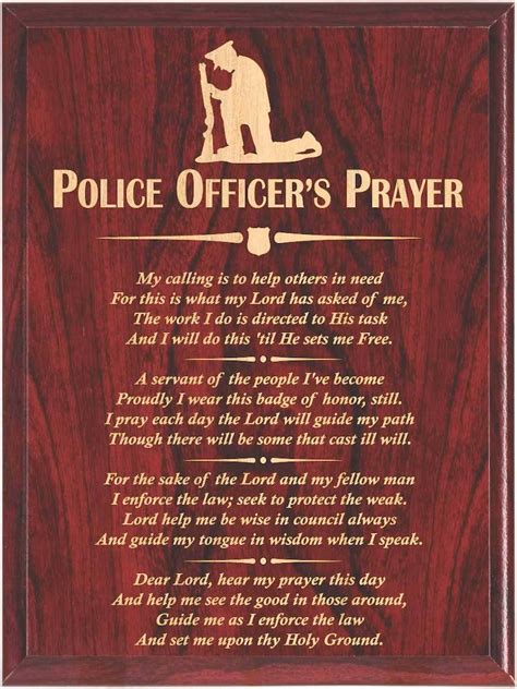 Police Officers Prayer Police Prayer Plaque Engraved Etsy
