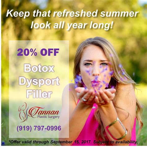 20 Off Botox Dysport Filler Summer Special Tannan Plastic