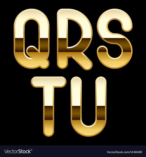 Gold Alphabet Letters Royalty Free Vector Image