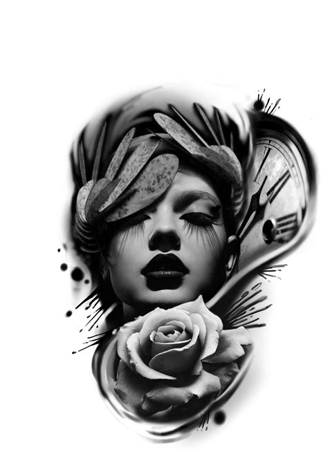 black and gray from instagram artist egoxtis tattoo tattoodesign design drawing girl ta