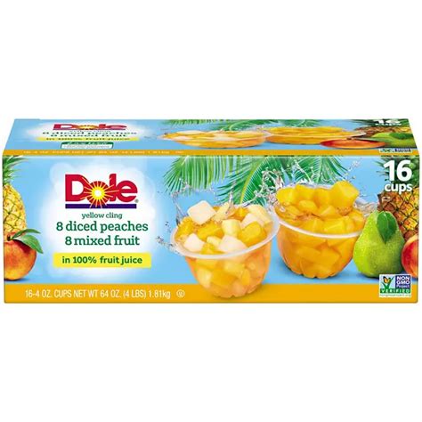 Offline Dole Fruit Bowls Diced Peaches And Mixed Fruit In 100 Fruit