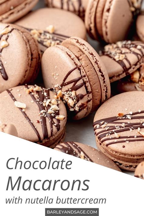 Chocolate Hazelnut Macarons With Nutella Buttercream In Nutella