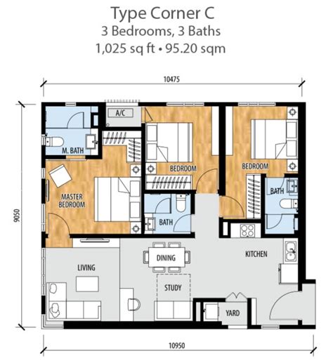 Sentral Suites Unit Layout Type C Corner New Property Launch Kuala