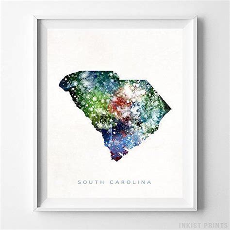 South Carolina Watercolor Map Wall Art Poster Home Decor Print