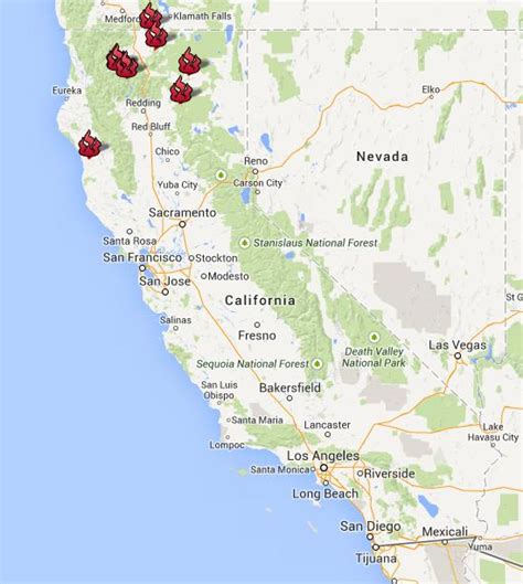 Fire Map For Northern California Map Of World