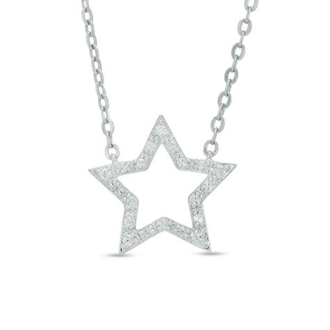 110 Ct Tw Diamond Star Frame Necklace In Sterling Silver 16