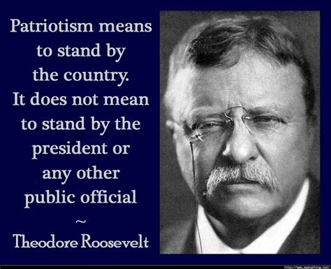 President Theodore Roosevelt On Patriotism Theodore Roosevelt Quotes
