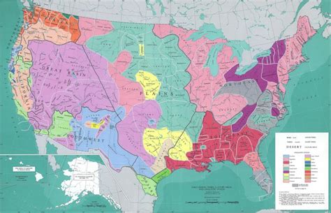 Historical Map Of The Us Early Indian Tribes Culture Areas And
