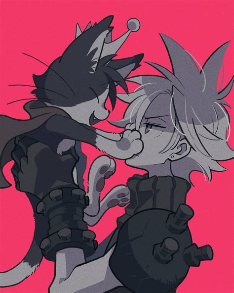 Cloud Strife And Cait Sith Final Fantasy And More Drawn By